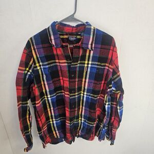 Chaps Mens Flannel Shirt Sz XL Heavyweight Multicolored Plaid Button Down V450